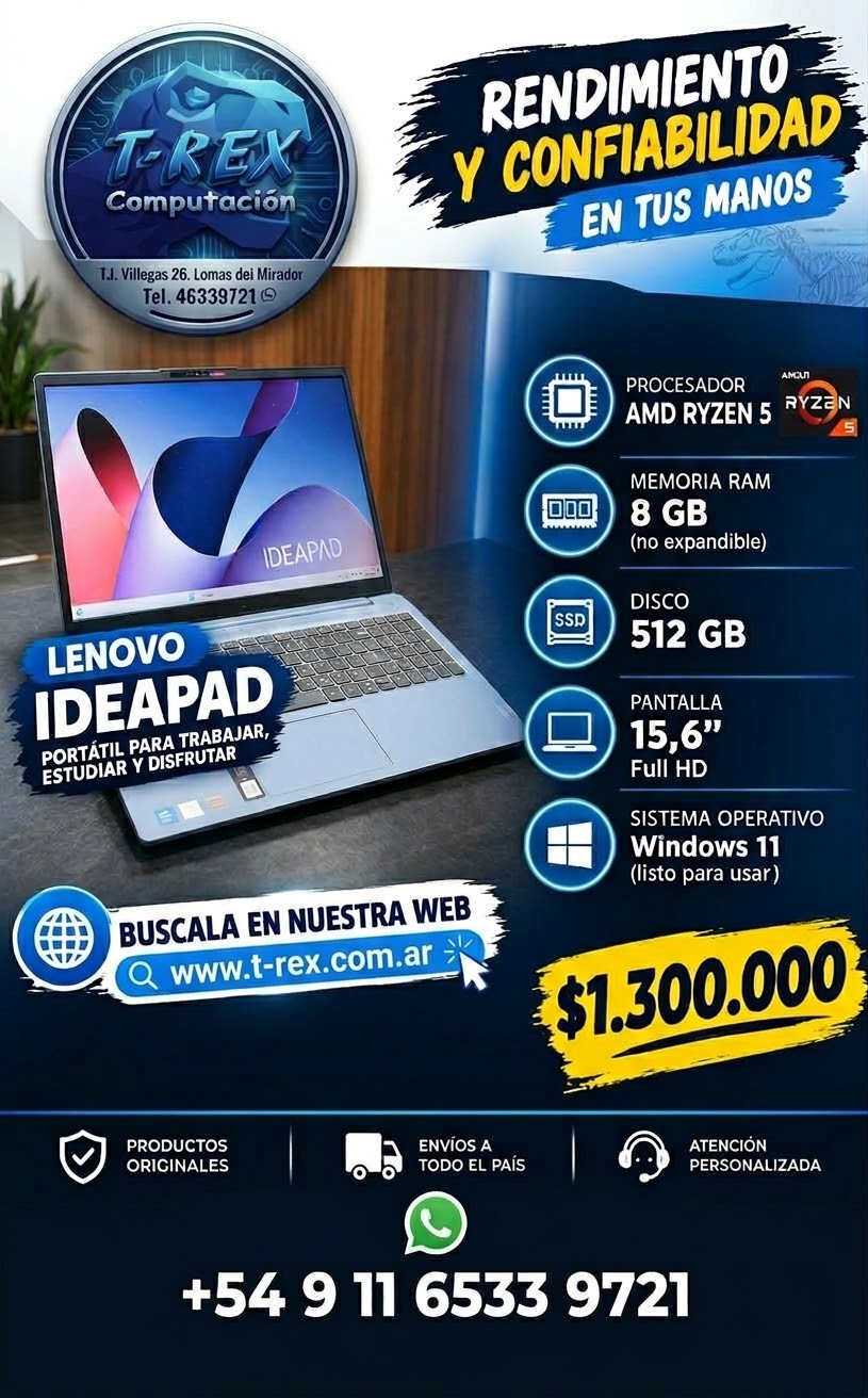 LENOVO IDEAPAD RYZEN 5/8GB/512/15,6/WIN11